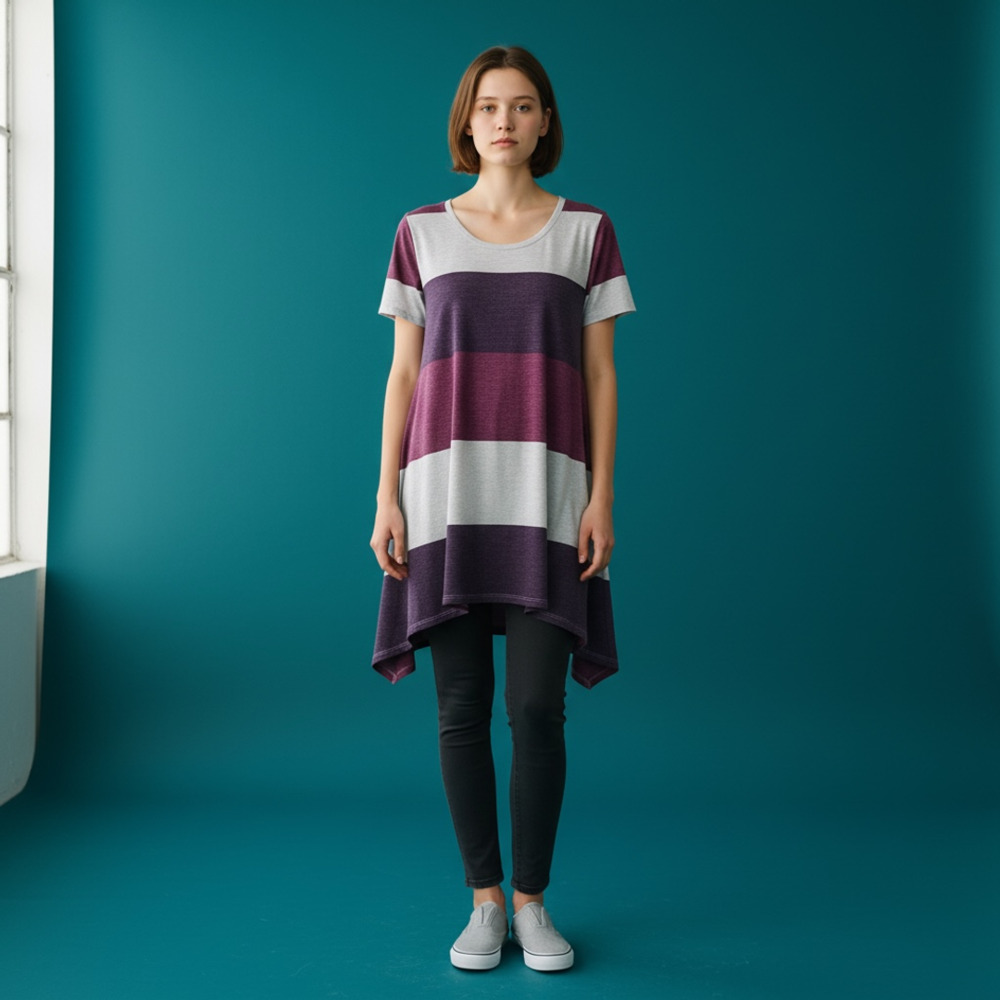 LuLaRoe Melissa shirt tunic purple white